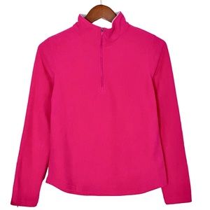 Danskin Now Quarter Zip Performance Fleece Hot Pink Magenta Pullover L (12-14)